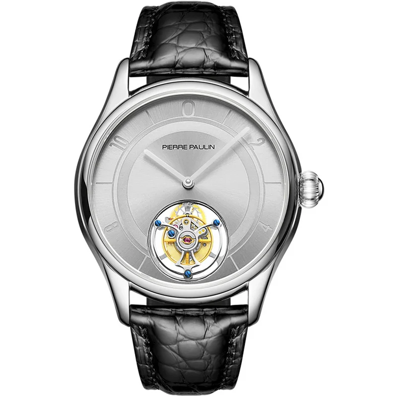 

Merkur Men's Flying Tourbillon Wristwatch Sapphire Crystal Seagull Mechanical Hand Winding Movement Leather Strap Dress Watches