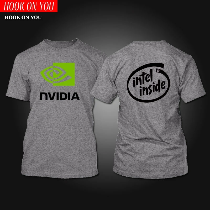 Мужская футболка Intel inside GEFORCE GTX intel Nvidia высококачественные мужские повседневные