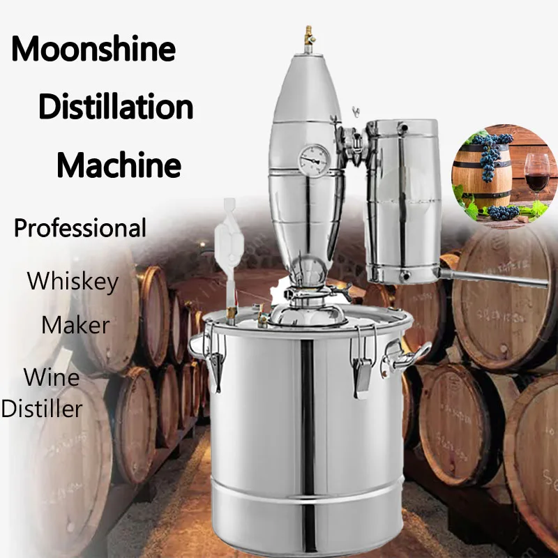 

Household Moonshine Still Distillation Machine Stainless Copper Bubble Plate Vodka Brew Distiller DIY Essential Oil Brewing Kit
