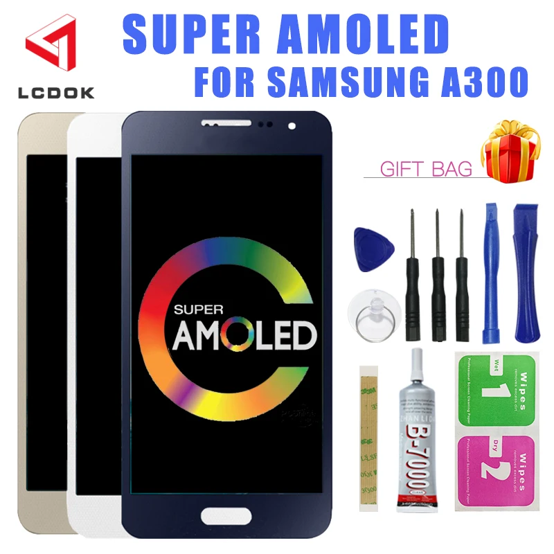 Супер AMOLED LCD для Samsung Galaxy A3 2015 A300 A300F A300FU A300H ЖК дисплей кодирующий преобразователь