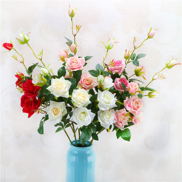 

Artificial Rose Home Wedding Decoration Artificial Flower 6 European-style Curled Small Rose High-end Artificial Flower