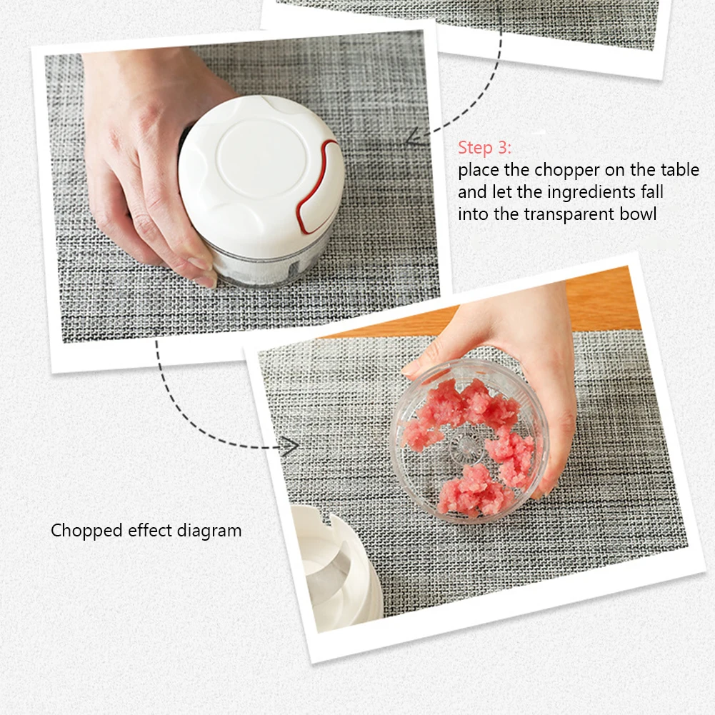 

200ML Fruit Twist Quick Manual Food Chopper Vegetables Crusher Press Garlic Cutter child food Meat Grinder Multifunction Kitchen