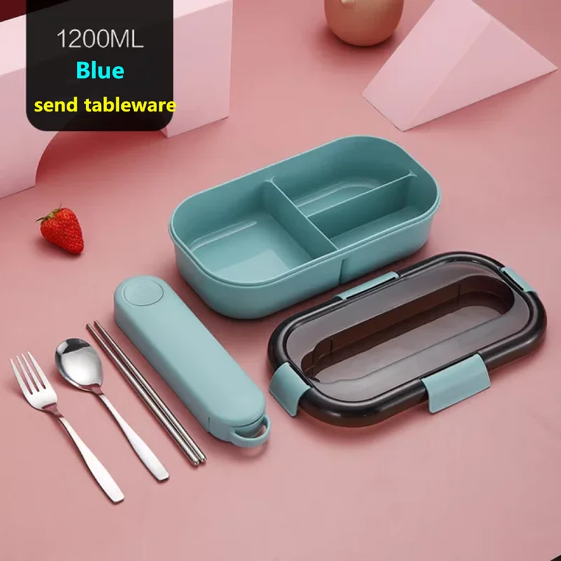 

1200ML Japanese Lunch Box For Kids Microwave Plastic Food Container With Compartment Tableware Leak-Proof Bento Box Food Box