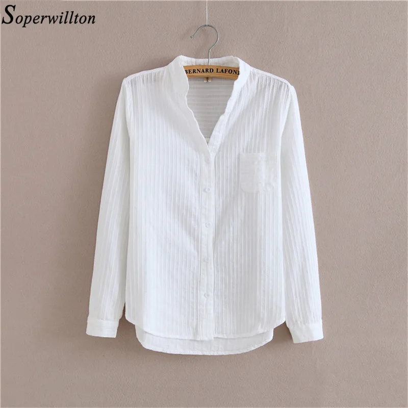 100% хлопковая футболка топы белого цвета Для женщин с длинным рукавом t-рубашка