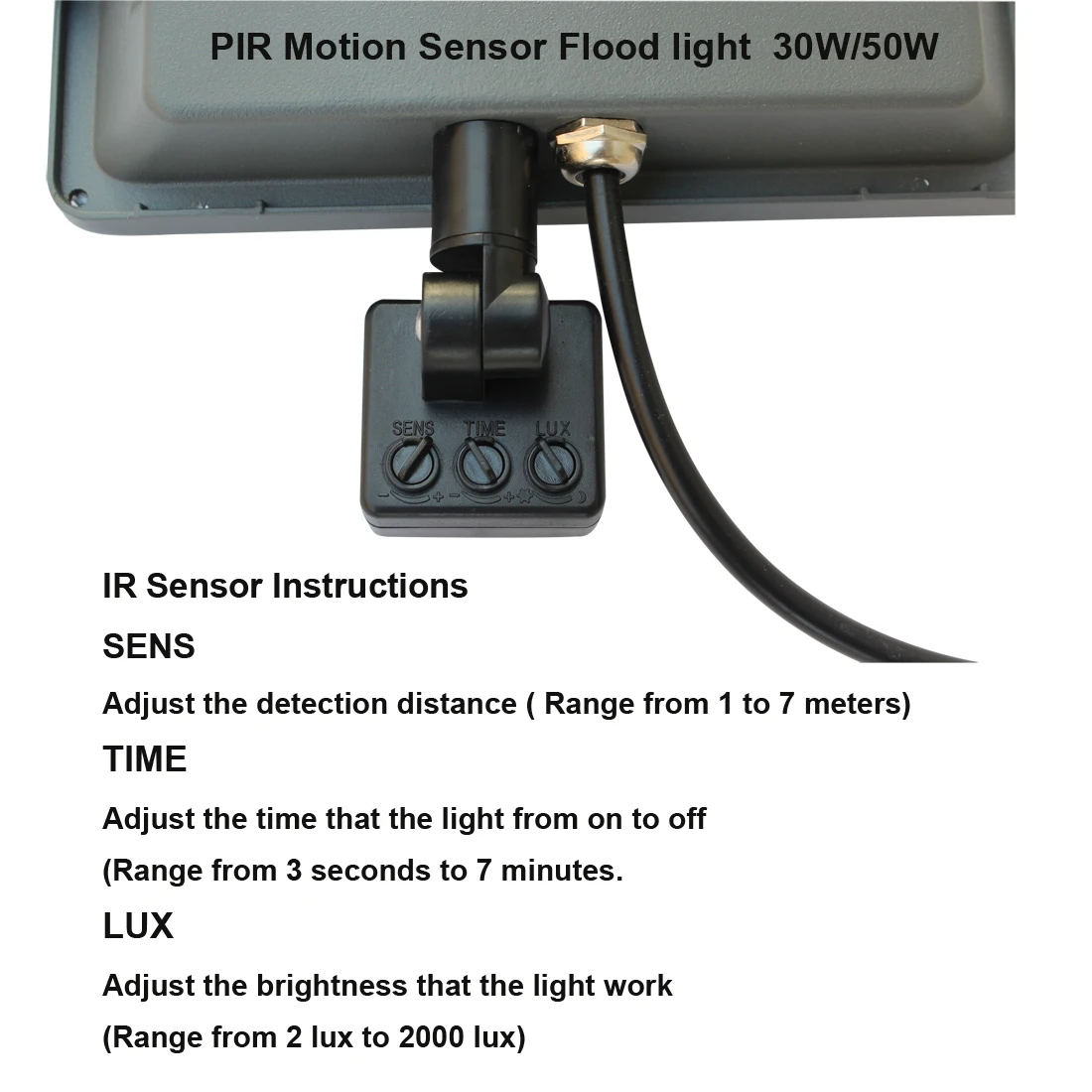 

30W 50W 100W PIR Motion Sensor LED Waterproof Floodlight AC Outdoor Spotlight