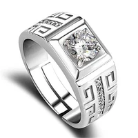 silver plated zircon fashion female ring open men man cute lady hot sale wedding party jewelry lovely nice gift lr002