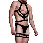 Бондаж мужской в готическом стиле, с кольцом для ног