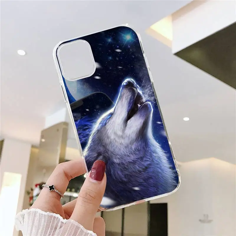 

howling wolf pictures Phone Case Transparent soft For iphone 5 5s 5c se 6 6s 7 8 11 12 plus mini x xs xr pro max