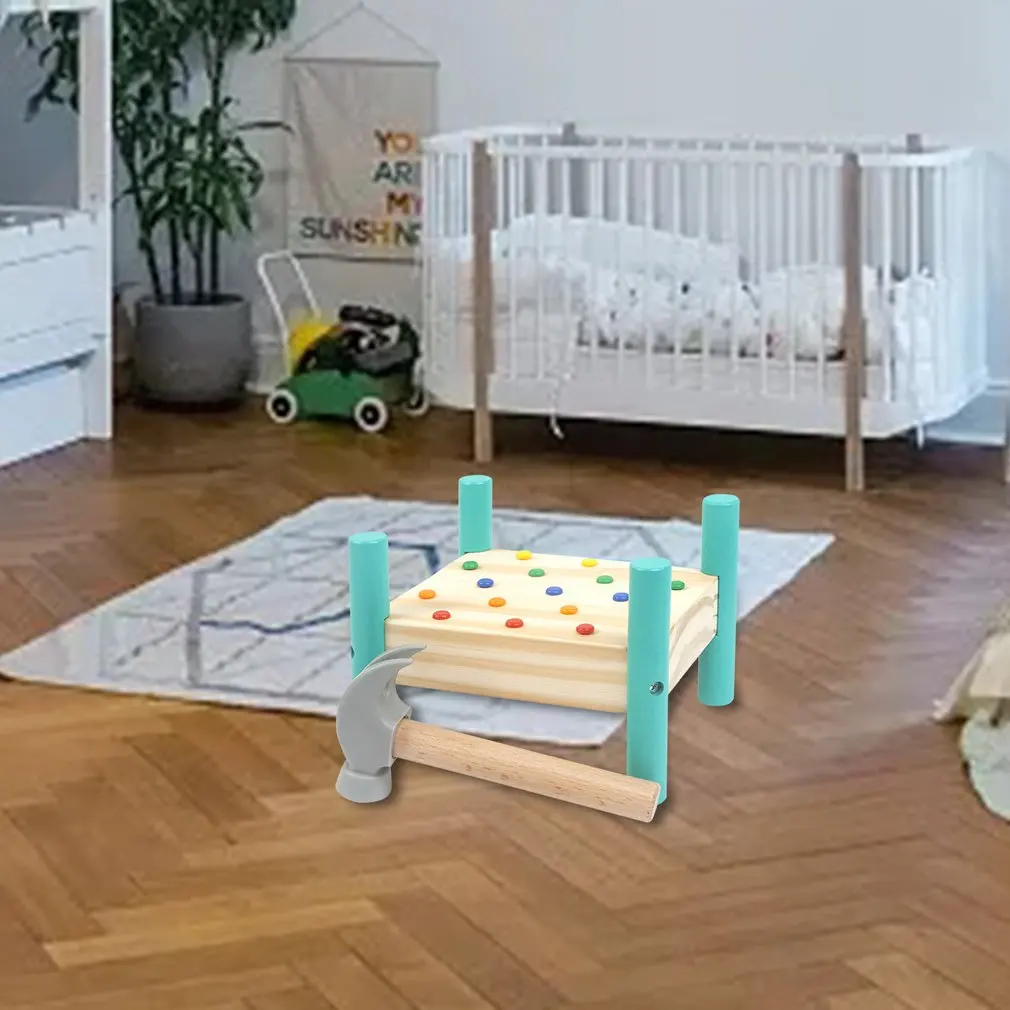 

Wooden Percussion And Nail Set Children's Nail Extraction Color Recognition Early Education Educational Toys