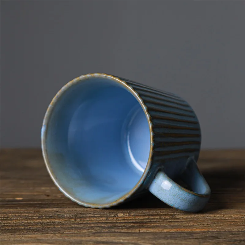 400 мл Ретро кружка с резьбой японская керамическая глазурованная кофейная чашка