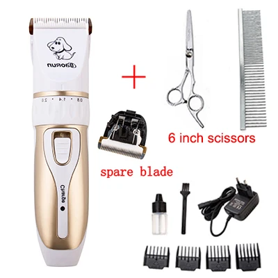 addblade andscissors Электрические триммеры для домашних собак, профессиональные машинки для стрижки волос, аккумуляторные бритвы для кошек, машинка для стрижки собак, инструмент для ухода за волосами, EU - Цвет: addblade andscissors