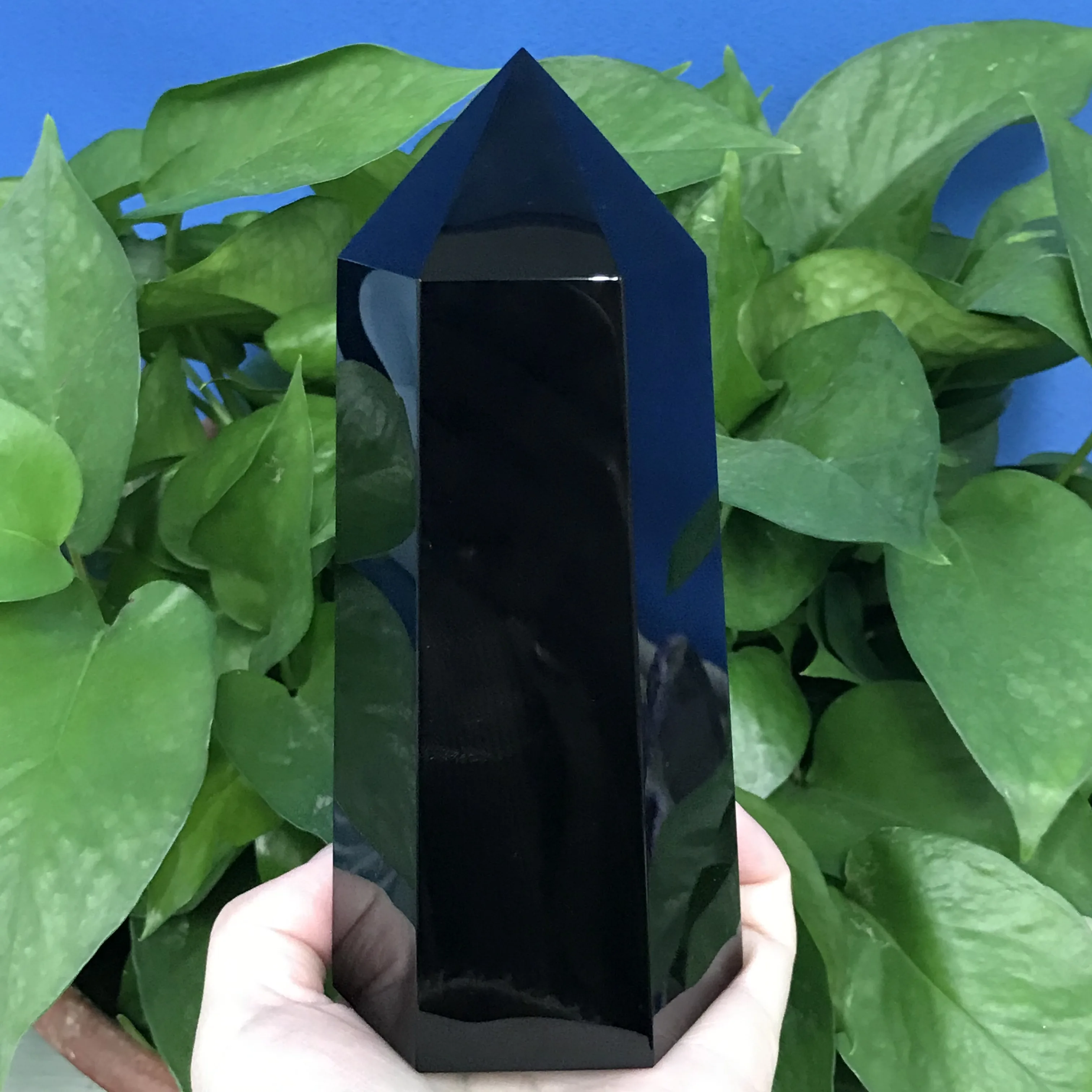 

Natural Obsidian Polished Hexagonal Prism Home Decor