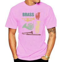 brass instrument trumpet trombone cornet horn tuba t shirt basic solid cotton summer funny casual customize o neck natural shirt