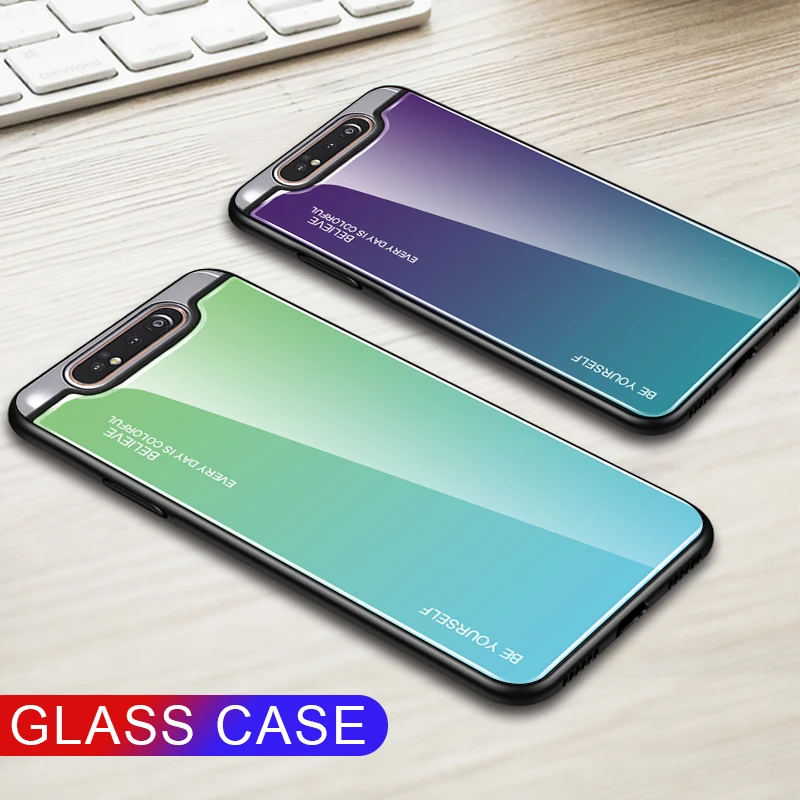 Градиент закаленное Стекло чехол для samsung Galaxy A50 A70 Примечание 10 9 8 S8 S9 S10 плюс S10e 80 30С 40С 20e A7 чехол для телефона чехол
