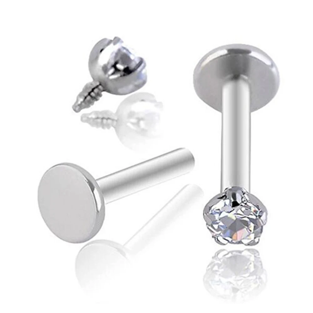 Серьги гвоздики для губ с цирконом ювелирные украшения из нержавеющей стали