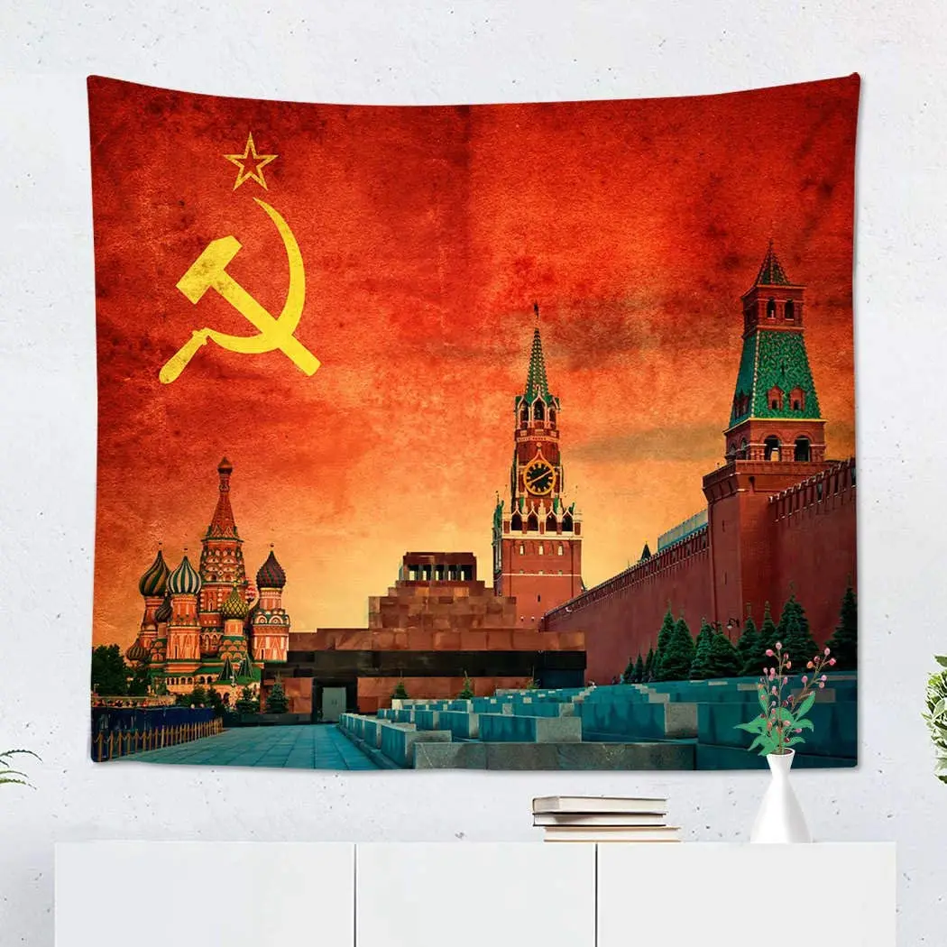 Коммунистический российский флаг революции Кремль коммунизм домашний декор