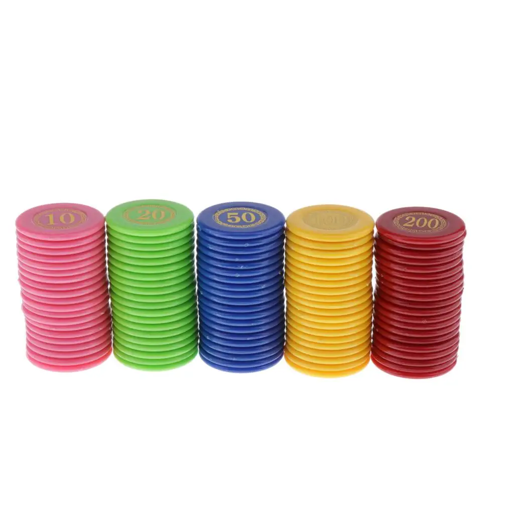 5-Colors Counters Printed Face Value w/ Storage Box for Counting Tokens 100 | Спорт и развлечения