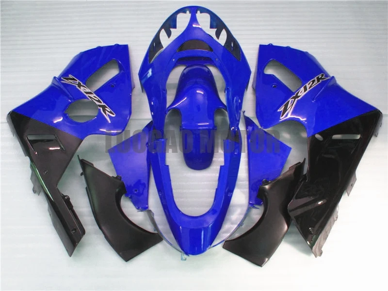 

Injection ABS plastic fairings kit for Kawasaki Ninja ZX12R 2000 2001 ZX 12R 00 01 Sky Black road racing fairing body kits