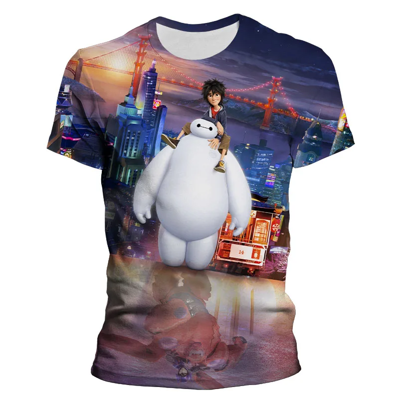 

Cartoon Anime Big Hero 6 Hiro Baymax 3D Print T Shirt Men Women Children Cool Fashion Short Sleeve Boy Girl Kids Casual Tops Tee