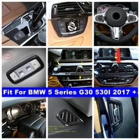 gear box dashboard air lights control panel cover trim for bmw 5 series g30 530i 2017 2021 carbon fiber interior accessories