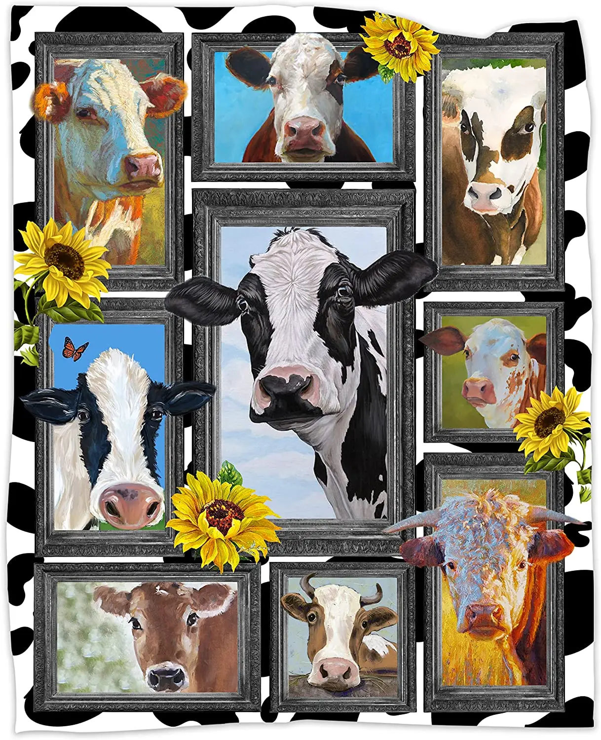 

Gift for Family Friends Birthday Gift Cow Blanket Blanket Flannel Throws Blankets for Couch Sofa All Season Super Plush Blanket
