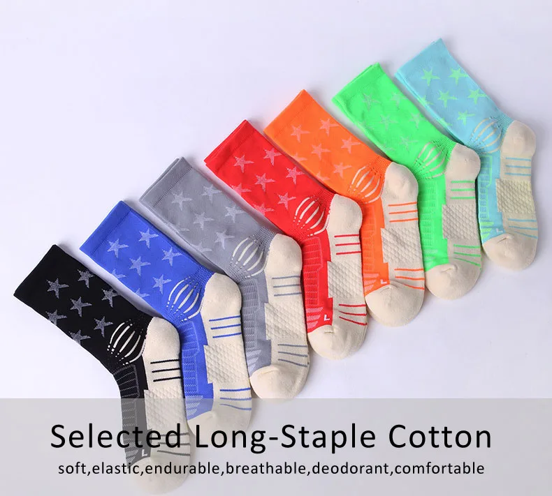 VERIDICAL professional compression socks pentagram breathable man short socks 3 pairs white thick non-slip meias masculino