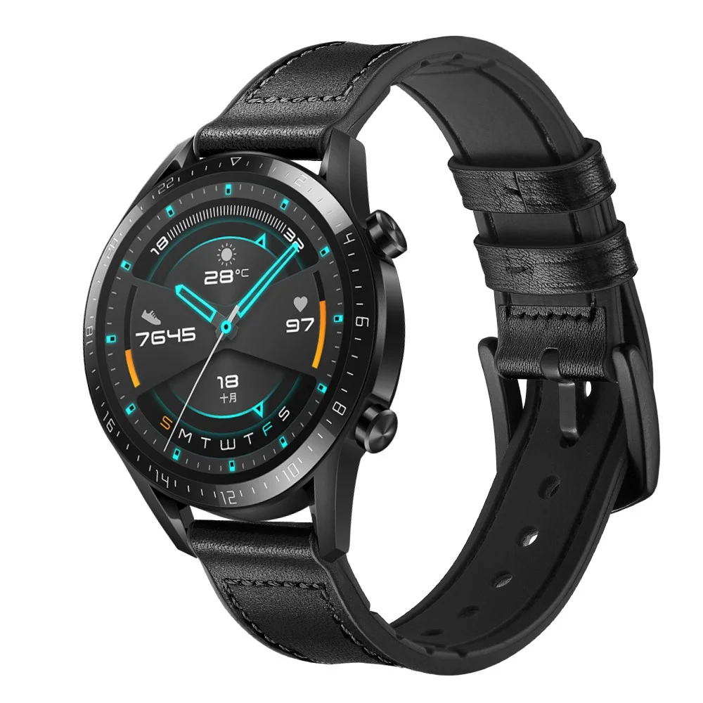 Ремешок Huawei watch GT 2 2e Pro для Gear S3 Frontier 46 мм кожаный браслет Samsung Galaxy 3 45 мм/46 GT2 GT2e 22