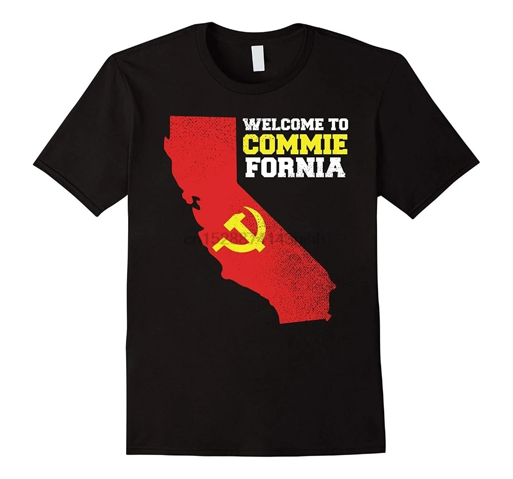 Добро пожаловать в Commiefornia Рубашка мужская футболка 2018 Лето 100% хлопок