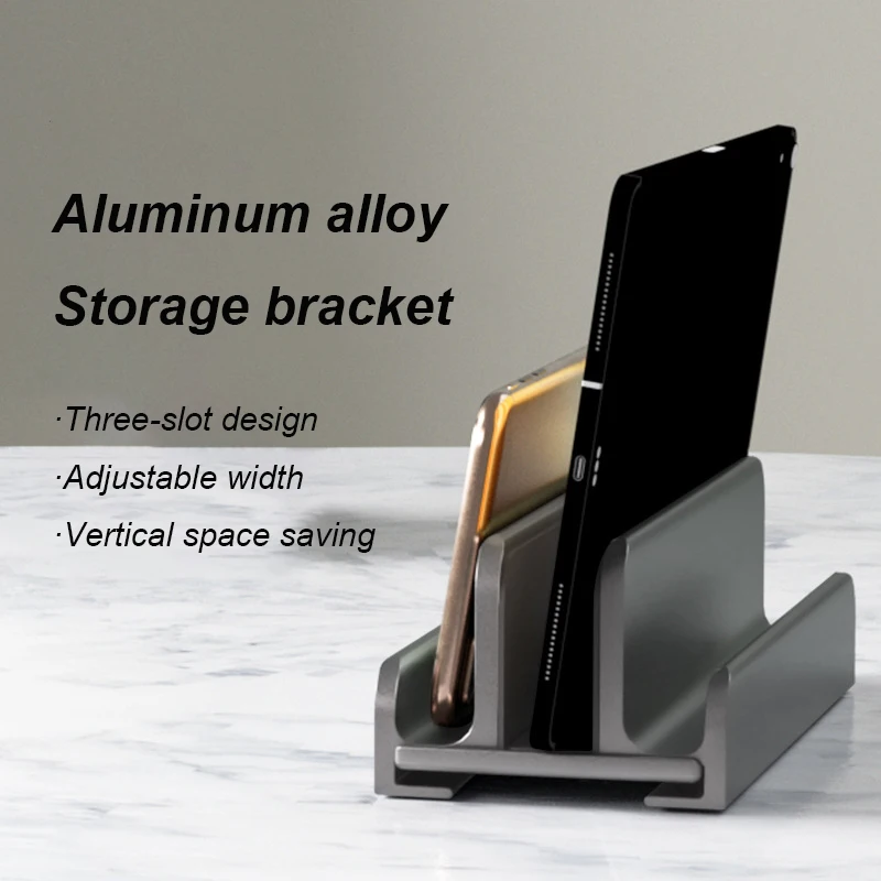 

Aluminum Alloy Laptop Vertical Stand Desk Storage Tablet Stand Card Bit For Macbook Air Pro Computer Bracket Accessories