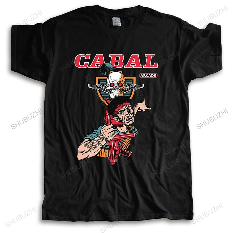 

Men brand t-shirt black o-neck fahsion tshirt Male Soft Slim 1988 Arcade Video Game Cabal Homme High Quality casual Tee-shirt