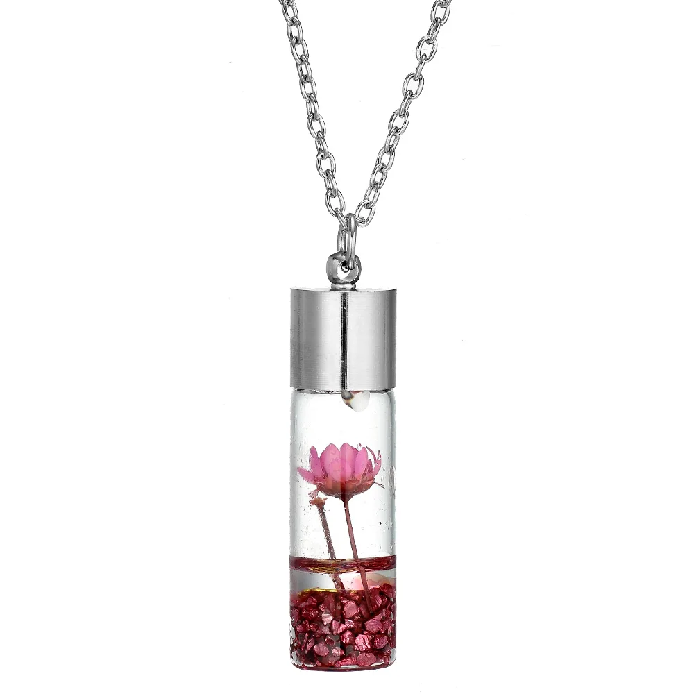 SONGDA ожерелье в форме бутылки с сушеным цветком постоянное сохранение ручная