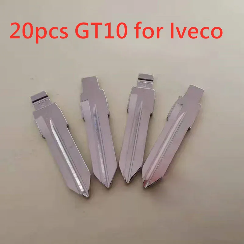 

20pcs/lot GT10 Metal Blank Uncut Flip KD VVDI Remote Key Blade For IVECO key blade