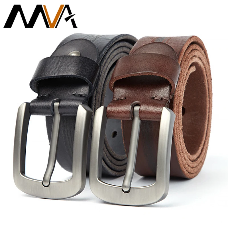 MVA Vinatge Belt For Men Belts Pouch Cowhide Leather Men's Belt Male Cowboy Waistband Luxury Designer Men's Leather Belts Casual