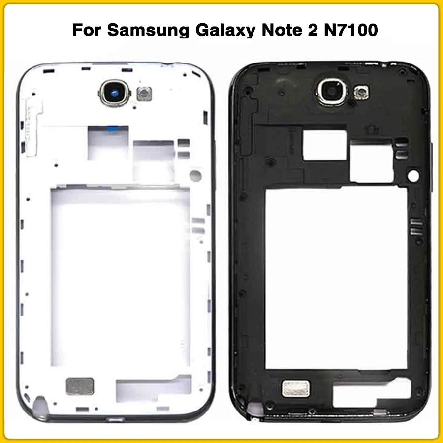 Новый корпус n7100 для Samsung Galaxy Note 2 N7100 задняя рамка и боковые кнопки на замену |