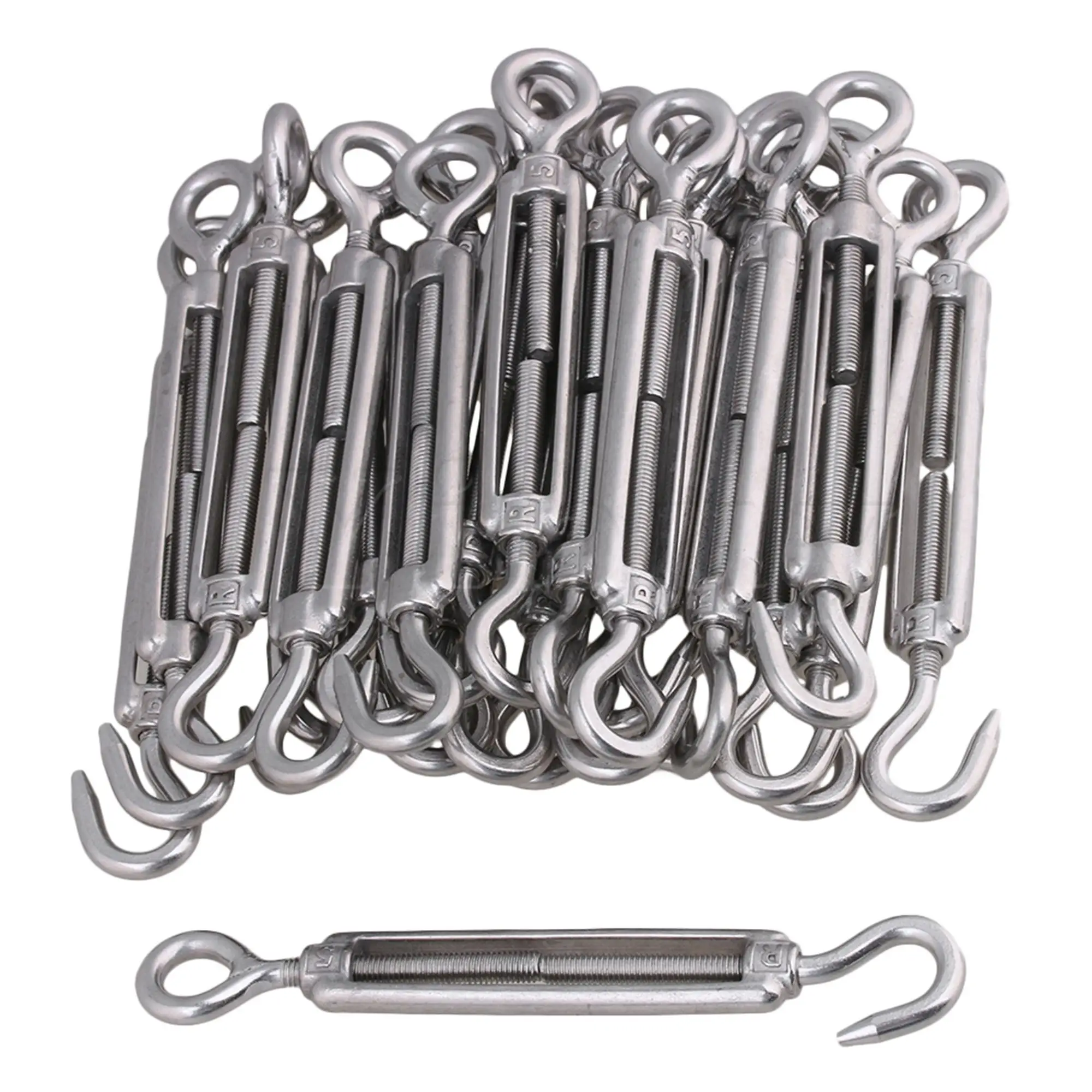 

25 шт. M5 12,4 см Натяжной крючок с петлей из нержавеющей стали 304