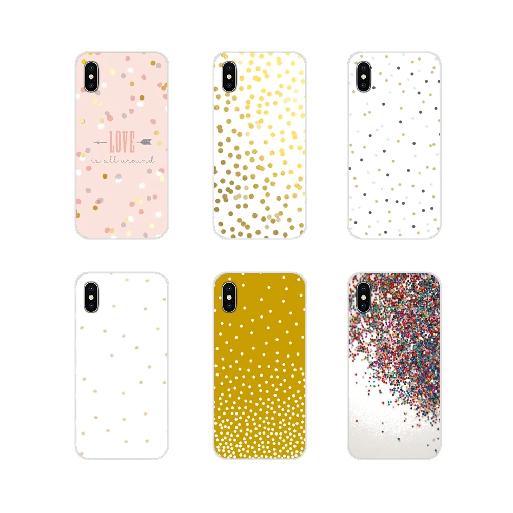 Мобильный телефон сумка чехол для Xiaomi Mi4 Mi5 Mi5S Mi6 Mi A1 A2 A3 5X 6X 8 CC 9 T Lite SE Pro Kawaii Gold Confetti