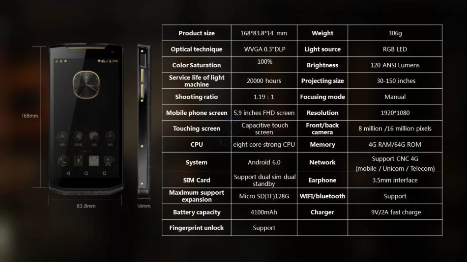 Original VM2 Android Tablet PC Projector Portable Business Luxury Tablet Computer Leather 5.9