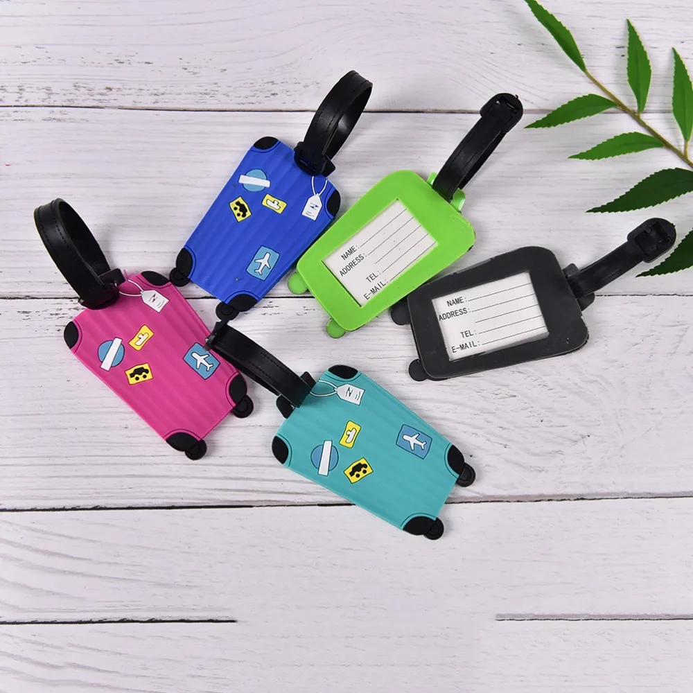 

DHL free 100pcs PVC Label Luggage Tags Airplane Name Address Notes Identity Labels travel Suitcase Bag Baggage Secure