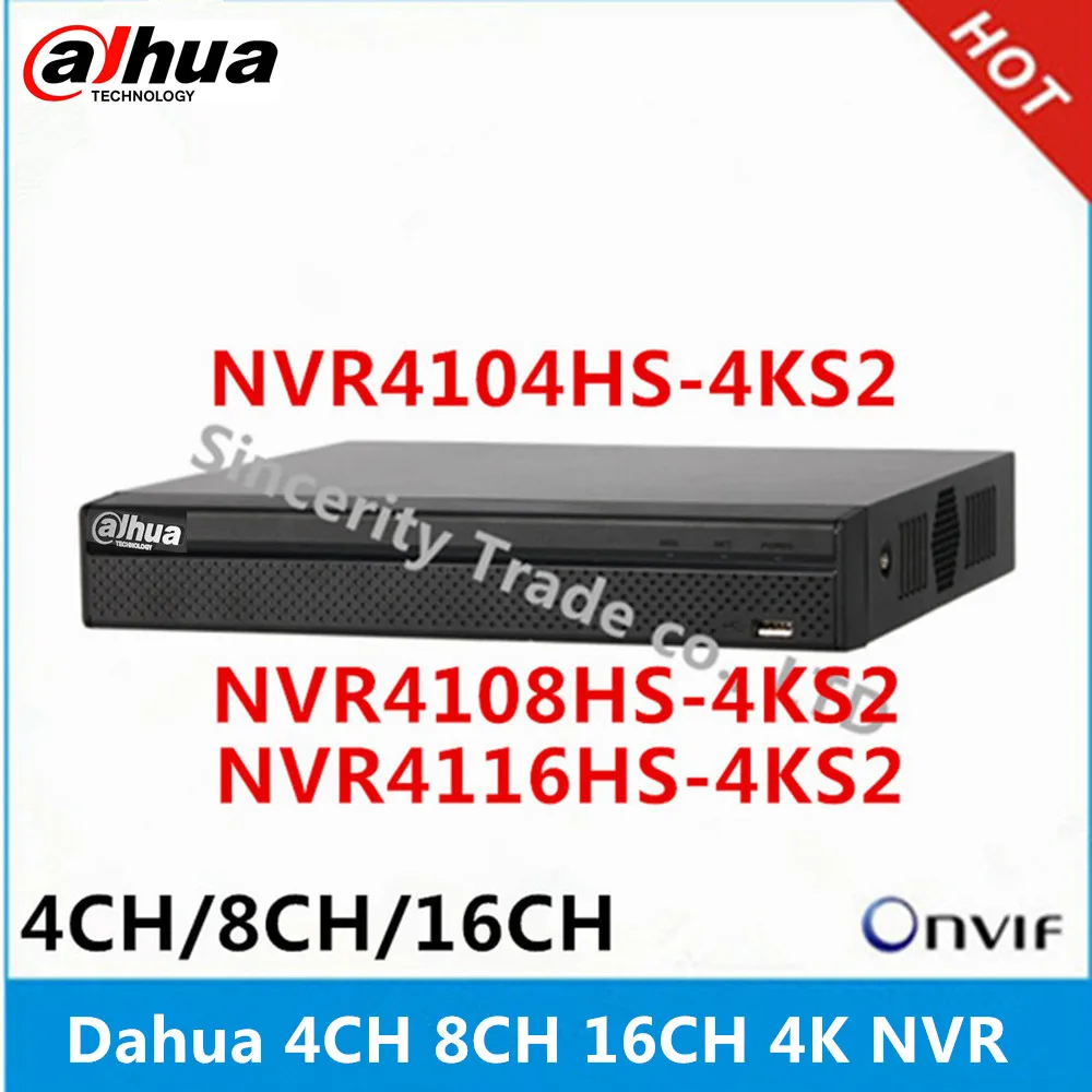 Dahua 4k NVR NVR4104HS-4KS2 4CH& NVR4108HS-4KS2 8CH& NVR4116HS-4KS2 16ch без POE сетевой видеорегистратор
