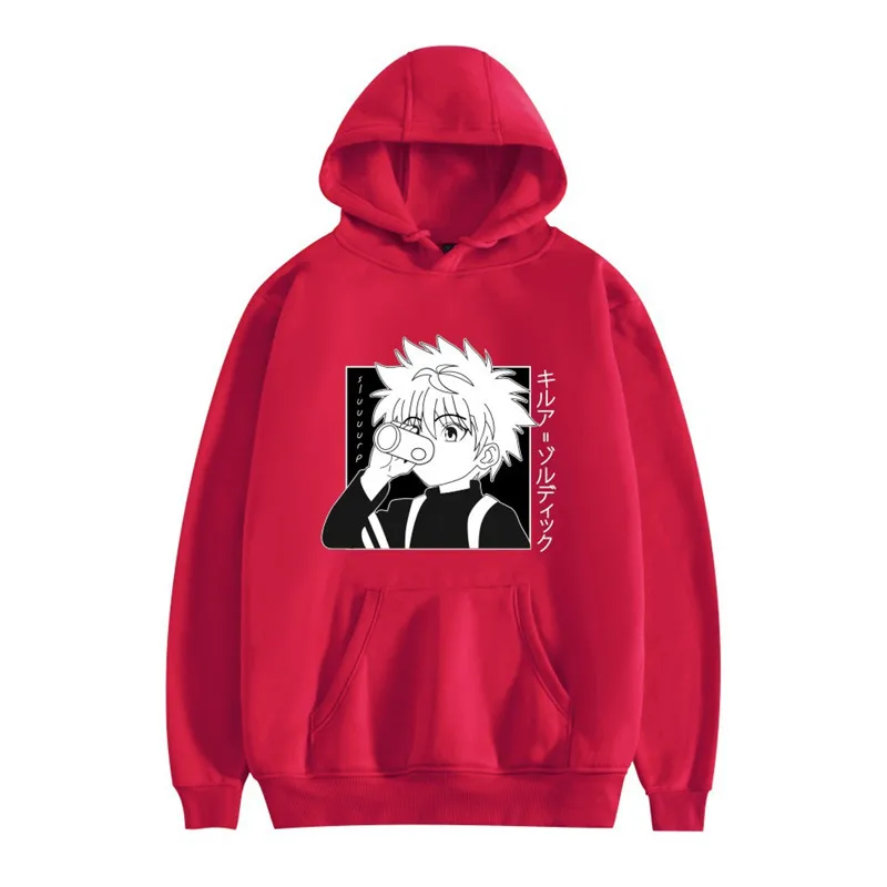

Killua Sweatshirts Japanese Anime Hoodies Hunter X Hunter Women Pullovers Hoodies Zoldyck Hisoka 90s Hoody Tops Female Hoodie