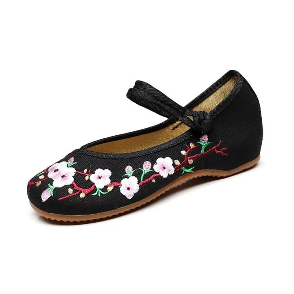 Розовый Сезон весна-лето; Size35-41 женская обувь на плоской подошве; Винтажная обувь с цветочной вышивкой; Женская Повседневная тканевая танцевальная обувь в китайском стиле «Старый Пекин» - Цвет: Розовый