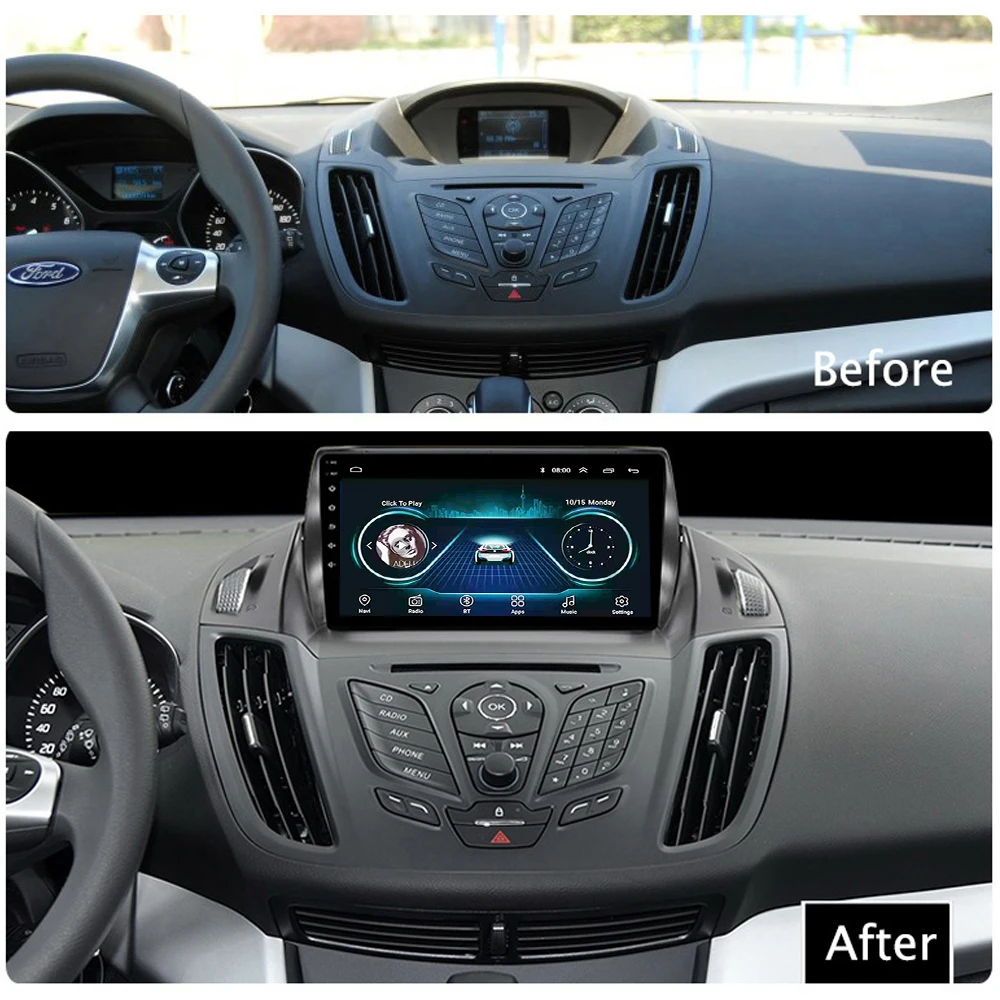 Автомагнитола для Ford Kuga Escape DVD плеер 2012- Android 8,1 " Мультимедийная система аудио стерео gps Navi SWC tv WiFi no 2 din