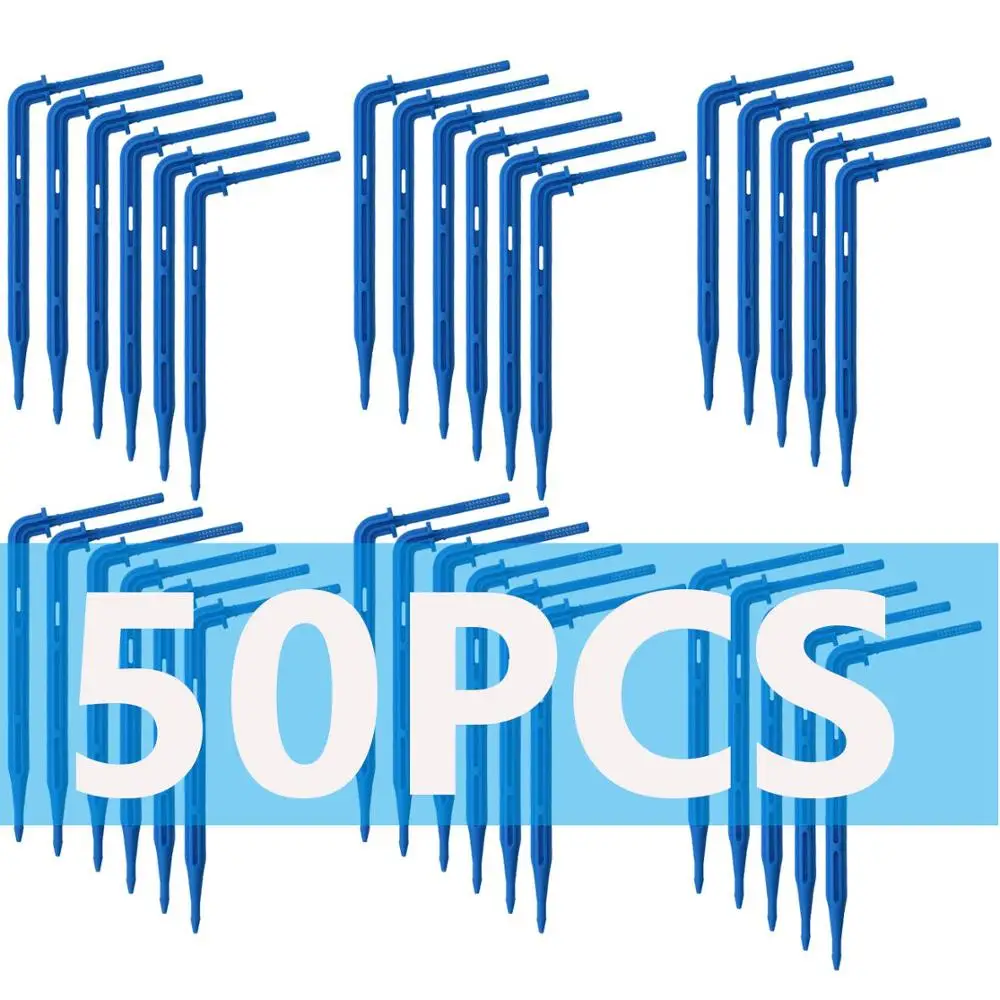 KSL01-098-50PCS 50 шт изгиб капельная стрелка капельница микро капельного орошения комплект излучатели для Redmi 3/5 мм шланг для полива сада экономия садовый мини опрыскиватель для теплицы - Цвет: KSL01-098-50PCS