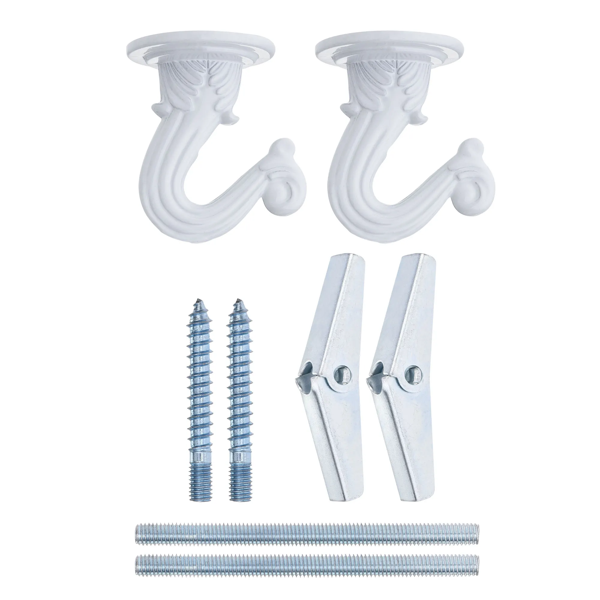 

Uxcell Ceiling Hooks with Hardware Zinc Alloy White 29x38mm for Hanging Chandeliers Plants 2Pcs