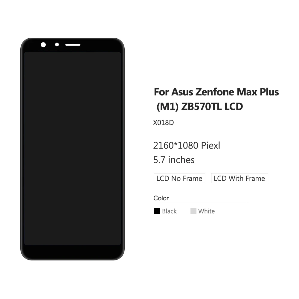 Сенсорный ЖК экран для ASUS ZenFone Max Plus M1 X018D ZB570TL сенсорный с дигитайзером стекло