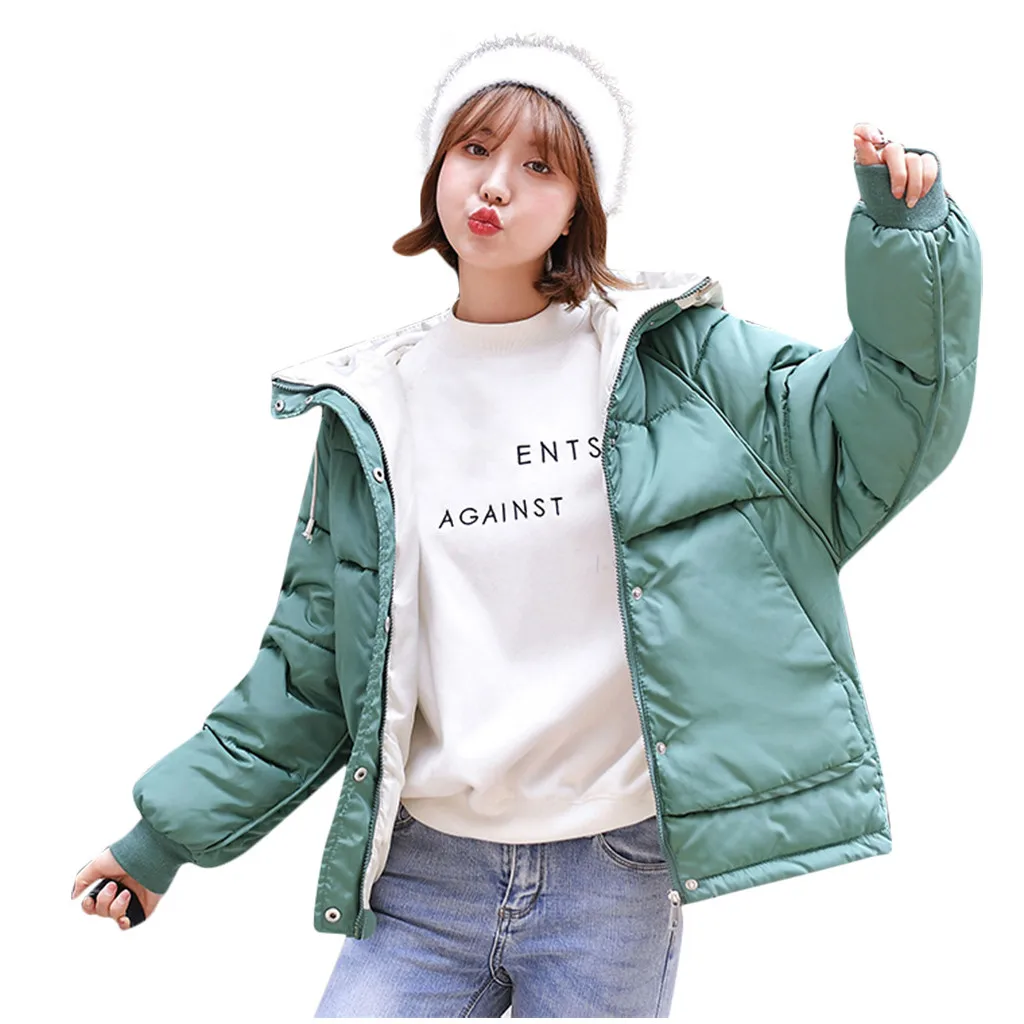 SAGACE Женская однотонная хлопковая куртка с длинным рукавом в Корейском стиле