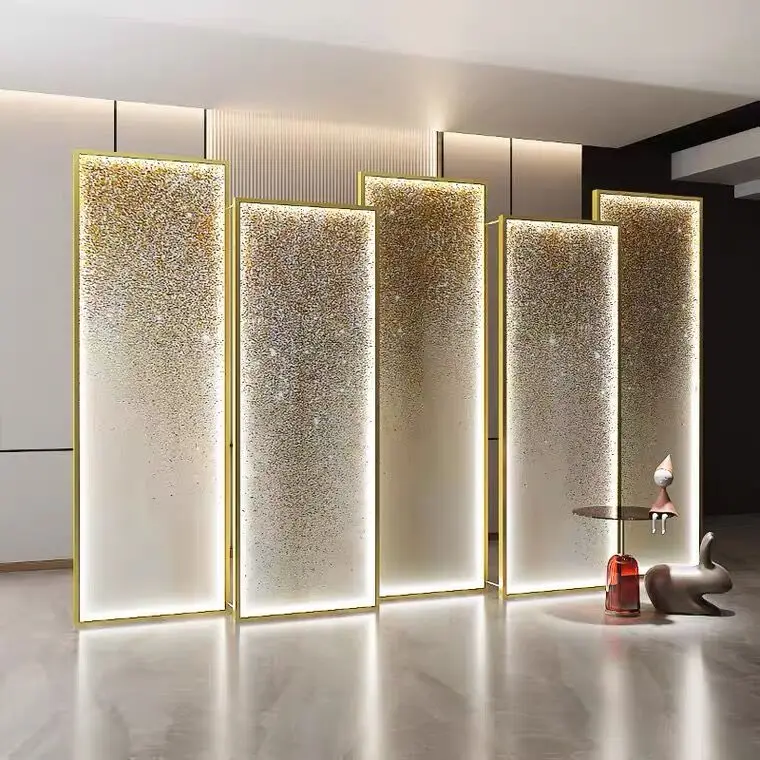 

SUS 201 304 Stainless steel screen Can emit light art partition Movable room partition living room dividers screens
