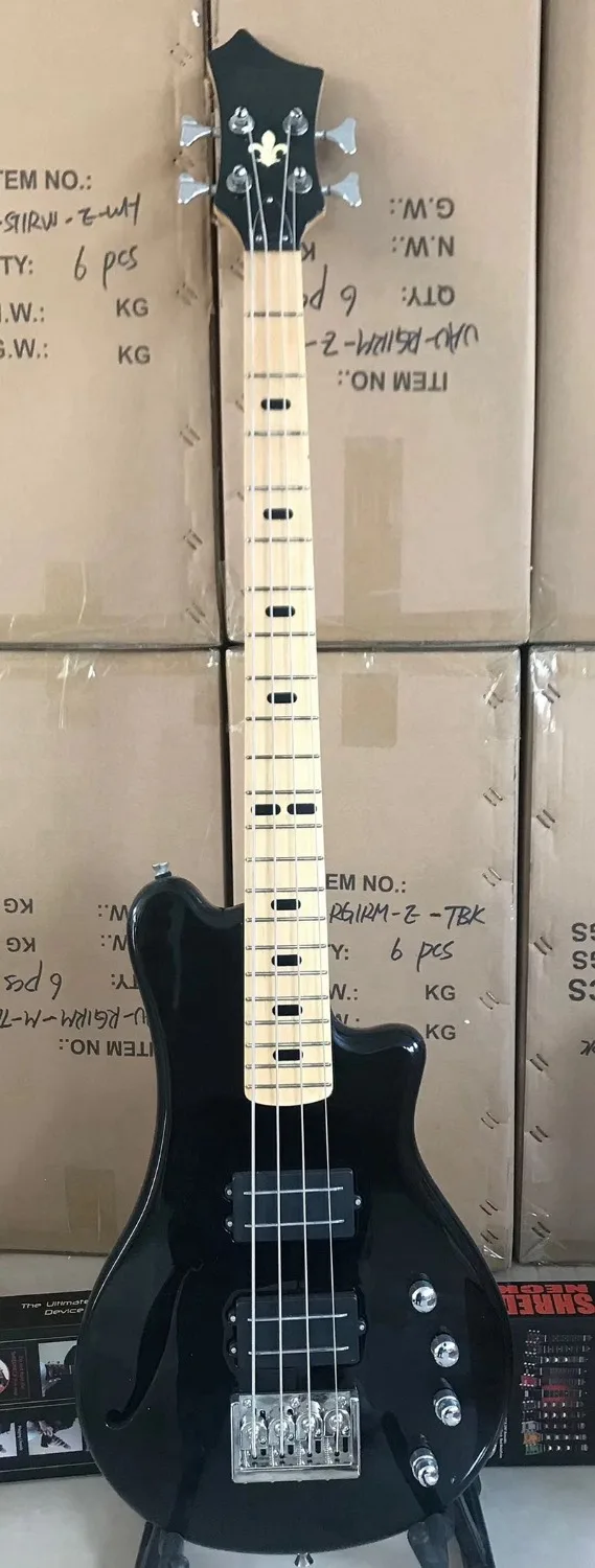 Высококачественная немецкая аксессуар F hole 4 string работающая бас гитара 36 дюймов