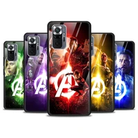 marvel hero colorful for xiaomi redmi note 10 pro max 10s 9t 9s 9 8t 8 7 pro 5g luxury tempered glass phone case cover