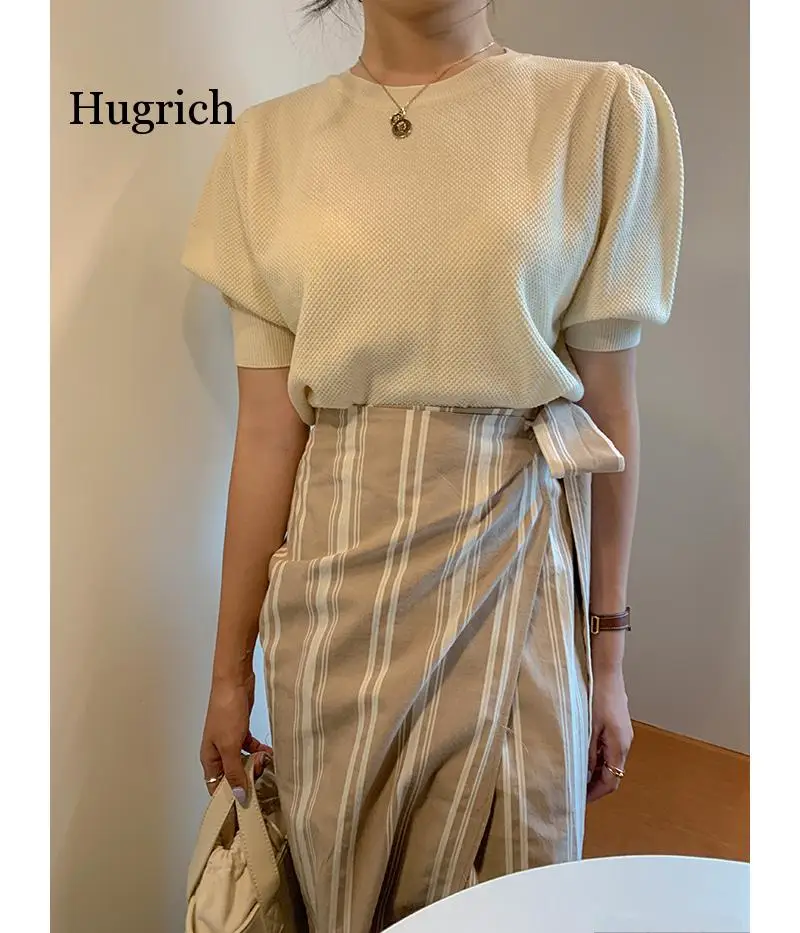 

Soft All-Match Puff Sleeves Chic 2020 Women Loose Sweaters Streetwear Casual Warm Knitted Pullovers Sweet Jumpers